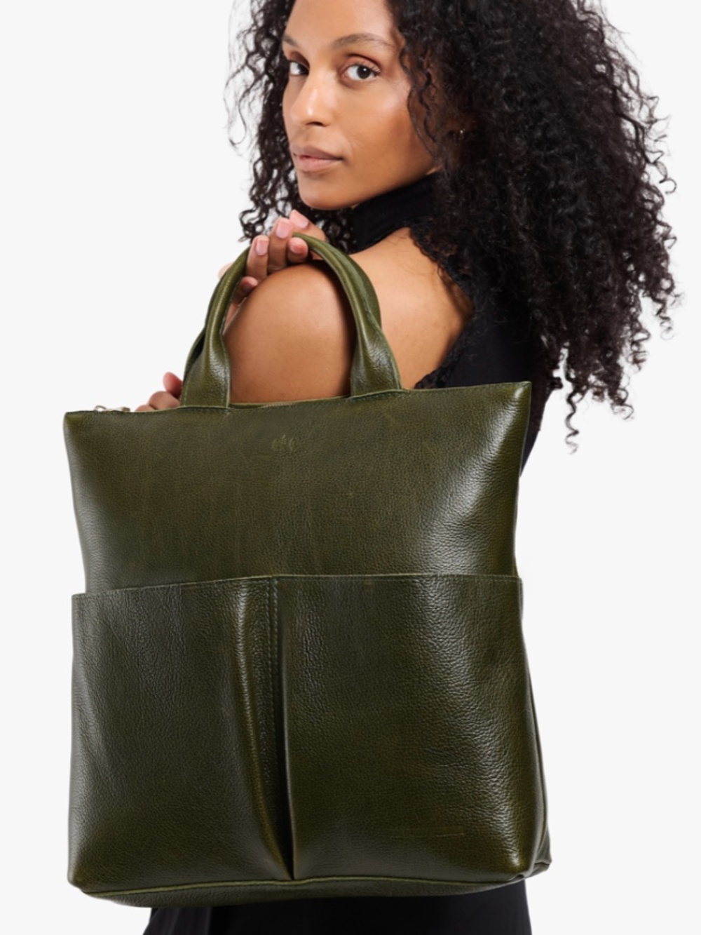 NWT Portland Leather Goods PLG Large Pembroke Crossbody Clutch in Pebbled Olive